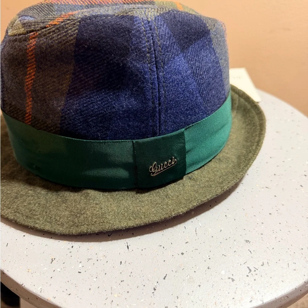 Gucci Blue and Green Plaid Hat - Picture 3 of 5